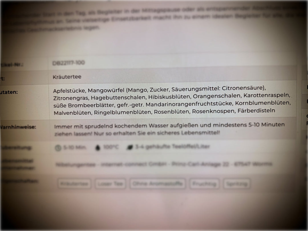 Zutatenliste im Tee: Was die Reihenfolge wirklich bedeutet - Nibelungentee