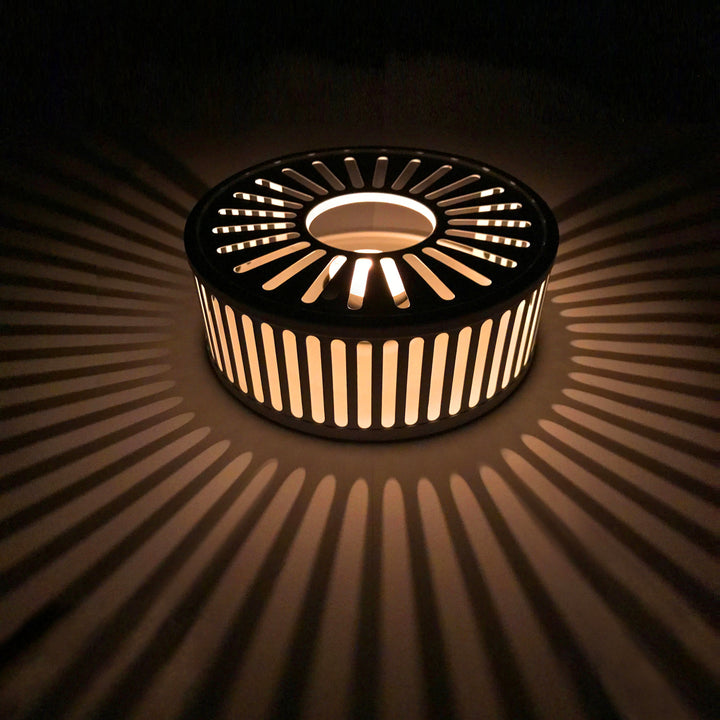 Design Edelstahl Stövchen "Stripes" mit Teelichthalter weiß
