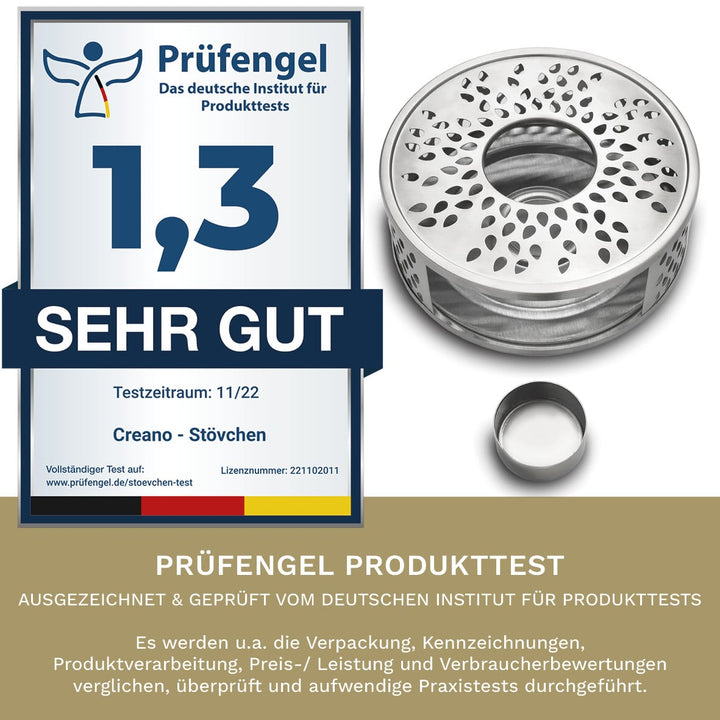 Design Edelstahl Stövchen "Leaf" mit Teelichthalter