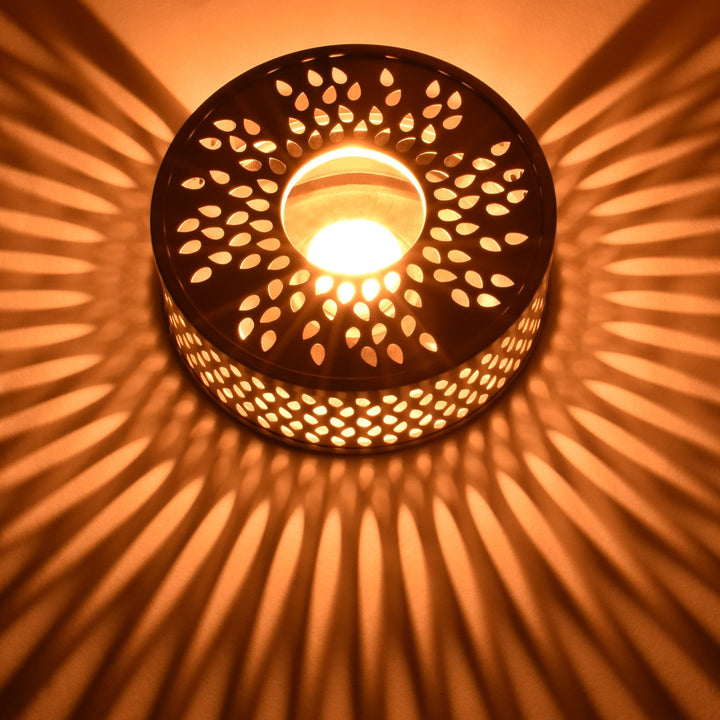 Design Edelstahl Stövchen "Leaf" mit Teelichthalter
