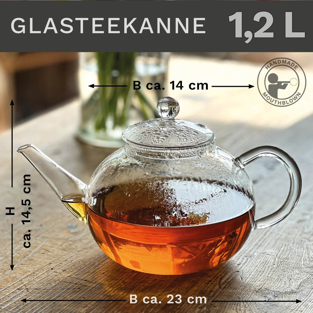 Glas Teekanne