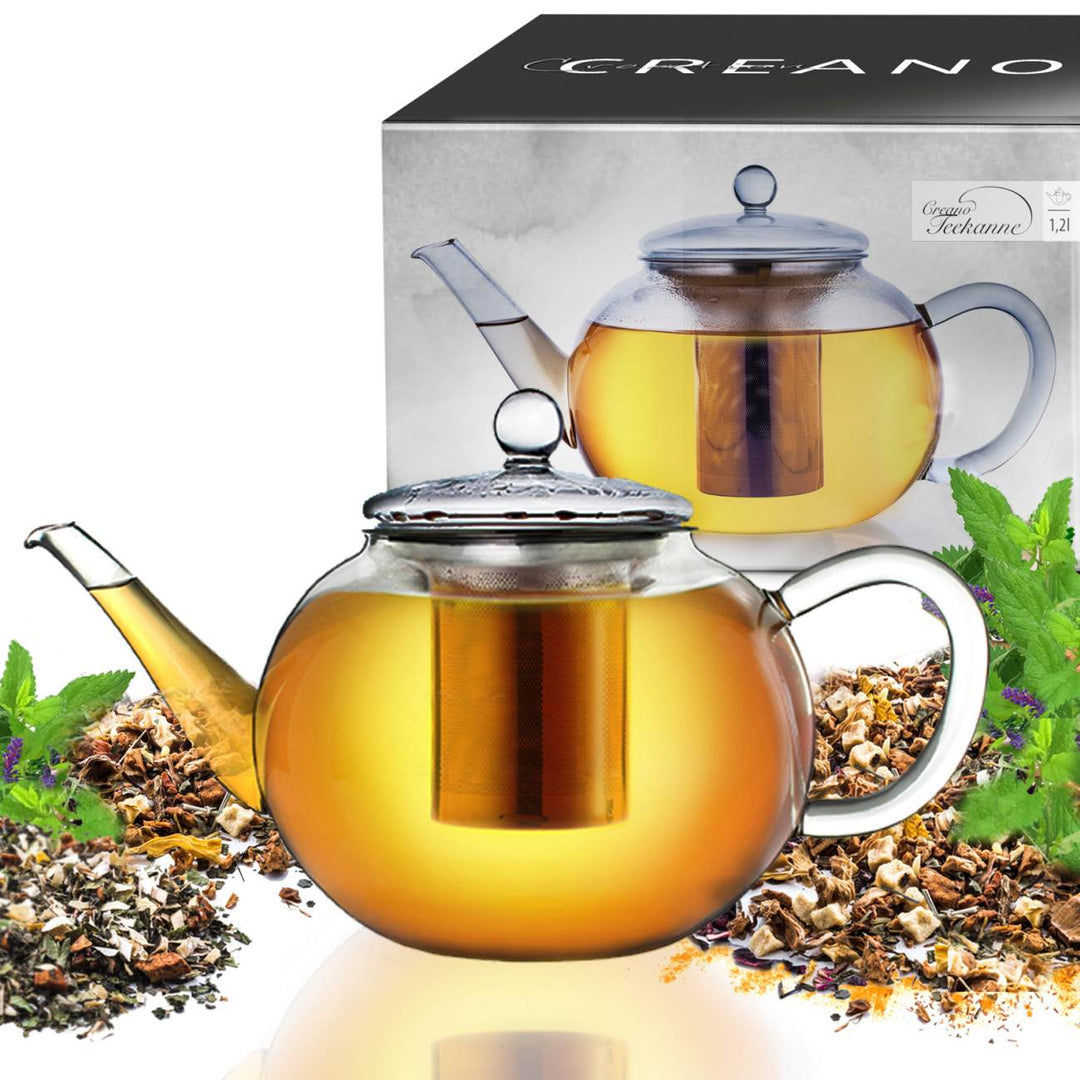 Glas Teekanne "flach" 1,2L