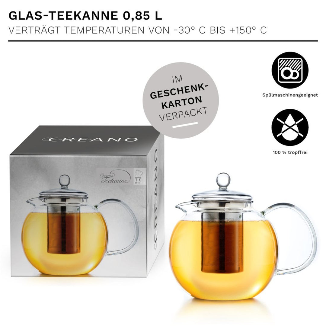 Glas Teekanne