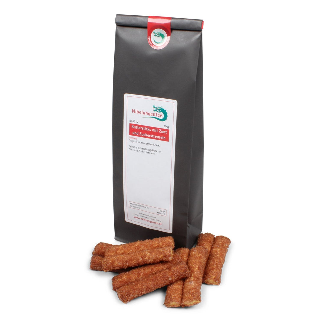 Nibelungentee Buttersticks mit Zimt und Zuckerstreuseln