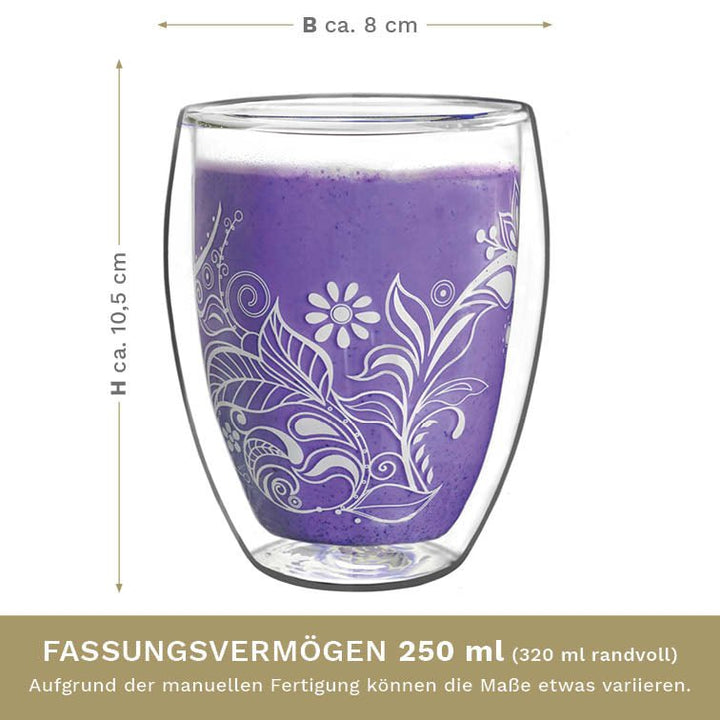 Thermoglas Flowery mit Dekor 250ml 2er Set
