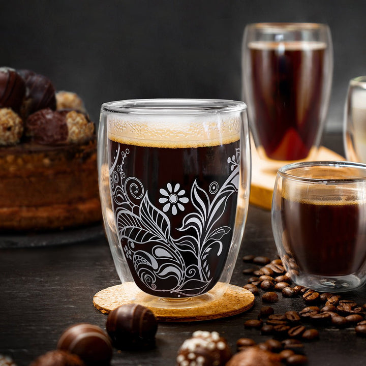 Thermoglas Flowery mit Dekor 250ml 2er Set