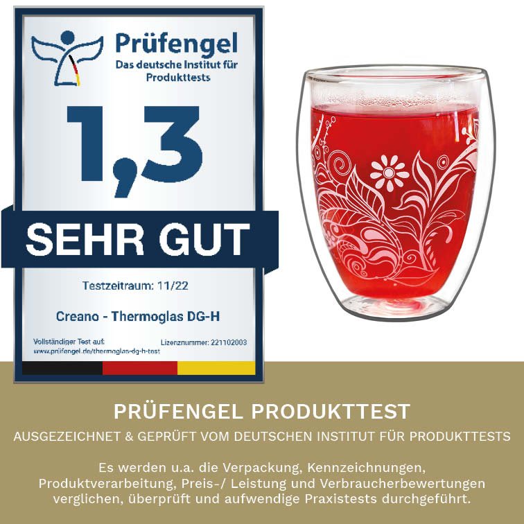 Thermoglas Flowery mit Dekor 250ml 2er Set