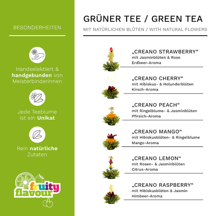 12er Holzbox ErblühTee Grüner Tee “Fruity Flavor”