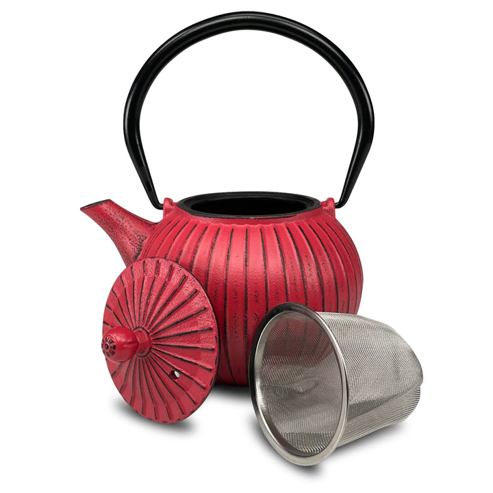 Gusseisen Teekanne Panpukin Rot 0,8 Liter