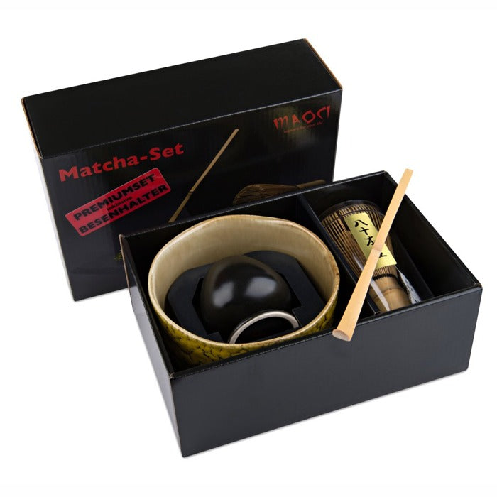 Matcha-Schale Premium Komplett-Set Saharagelb